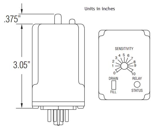 Mechanical Drawing - ATC Diversified Electronics LPC Liquid Level Pump Controllers